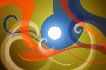 Abstract Colorful Swirls with a Central Light Source