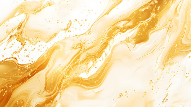 Golden Liquid Abstract Art: A Swirling Symphony of Amber Hues