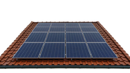 Naklejka premium Solar panels on roof isolated on transparent background