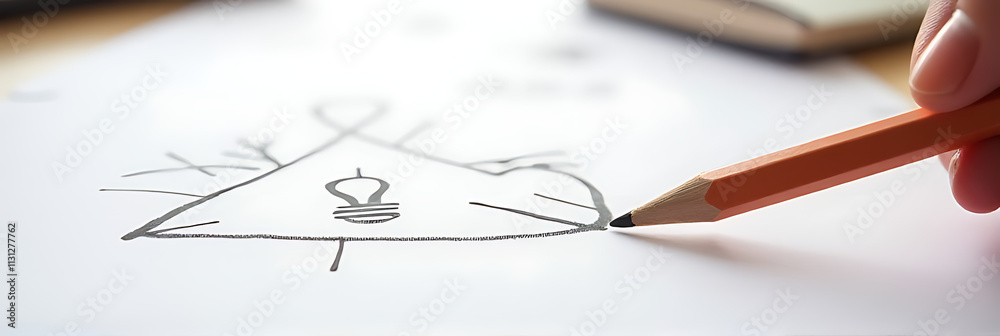 Poster Idea generation occurs when combining creativity and concepts with simple tools like a pencil on plain white paper sheets._00004_