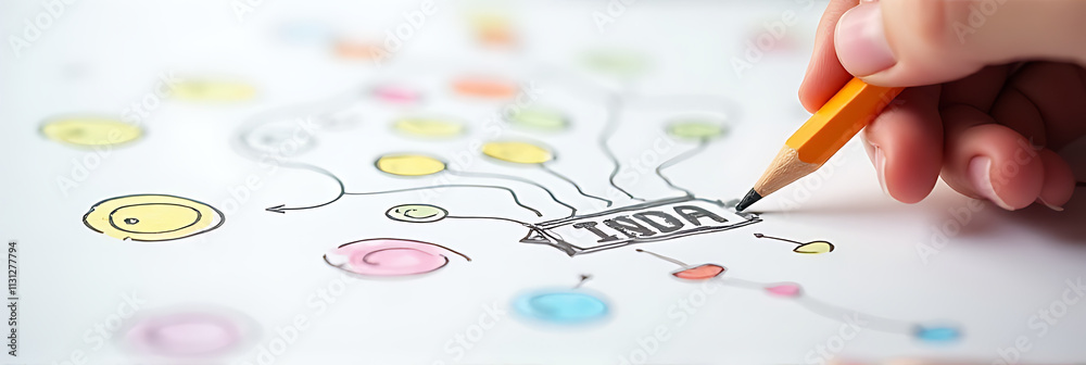 Poster Idea generation occurs when combining creativity and concepts with simple tools like a pencil on plain white paper sheets._00002_