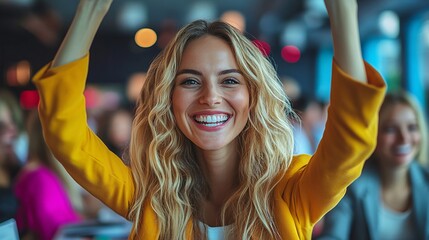 Business team celebrating successful project completion