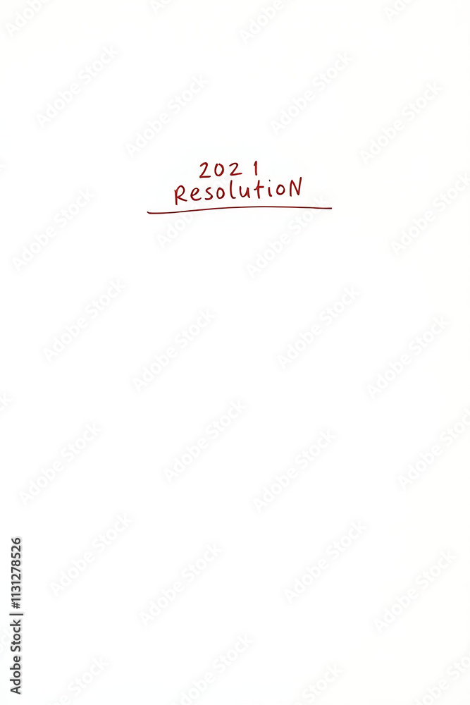 Aufkleber Handwritten notes for a 2021 resolution are written on a clean white background with plenty of empty space to brainstorm ideas._00001_
