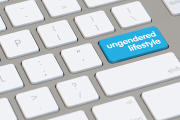 Tastatur mit Schriftzug „ungendered lifestyle“ als Konzept
