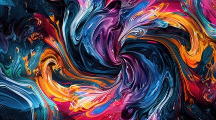 Fototapeta premium Energetic Abstraction. Vibrant symmetrical liquid art paint design