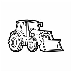 Obraz premium black and white drawing of a trencher machine