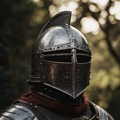 Fototapeta premium medieval knight in the castle