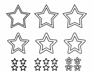 Obraz premium Star Rating Icons Design Elements, Double Lined Stars, Vector Graphics