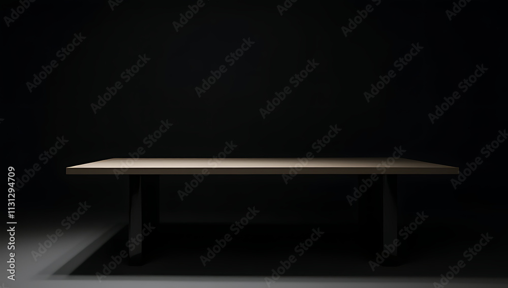 Aufkleber Black background features a modern worktable with clean lines and minimalist design giving it an elegant appearance overall always._00004_