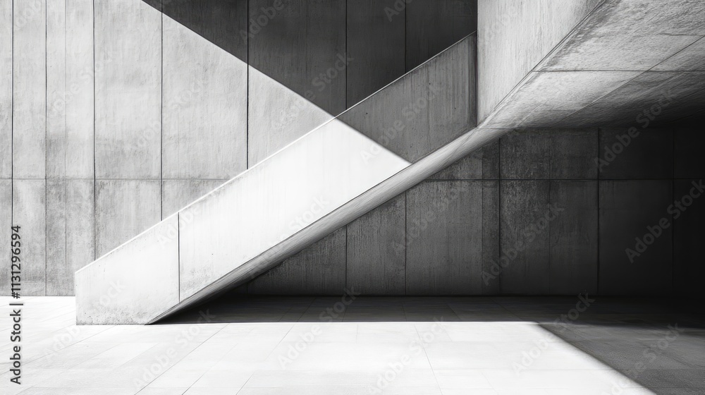 Aufkleber abstract architectural composition showcasing geometric lines and shadows in a minimalist concrete e