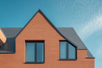 Red brick building with black roof