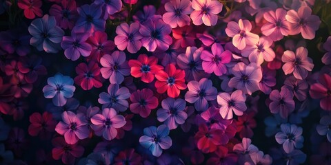 Purple and Red Flowers in Field