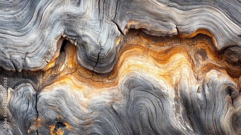 Poster Abstract natural wood texture with intricate patterns and earth tones showcasing age and character in organic design for backgrounds or decor.