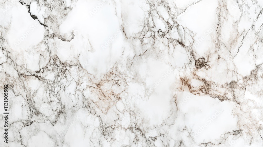 Poster Elegant white marble texture abstract background with intricate grey and brown veining for stylish design projects.