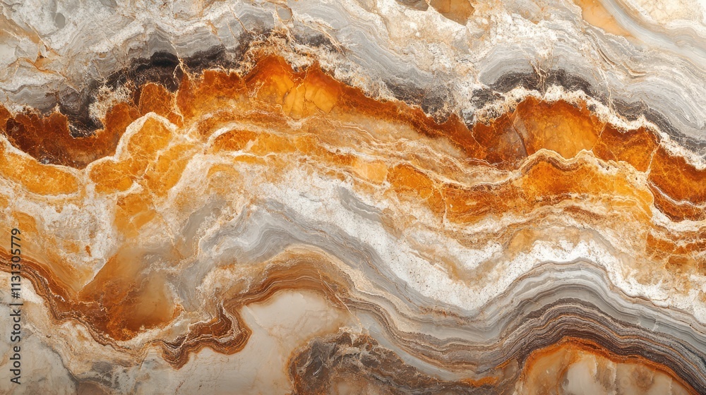 Poster Colorful Abstract Rock Surface with Orange and Gray Stripes for Texture and Background Design Elements