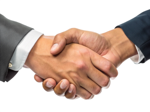 Holding hands with business partners to trust business partners, relationships to achieve future commercial and investment goals.