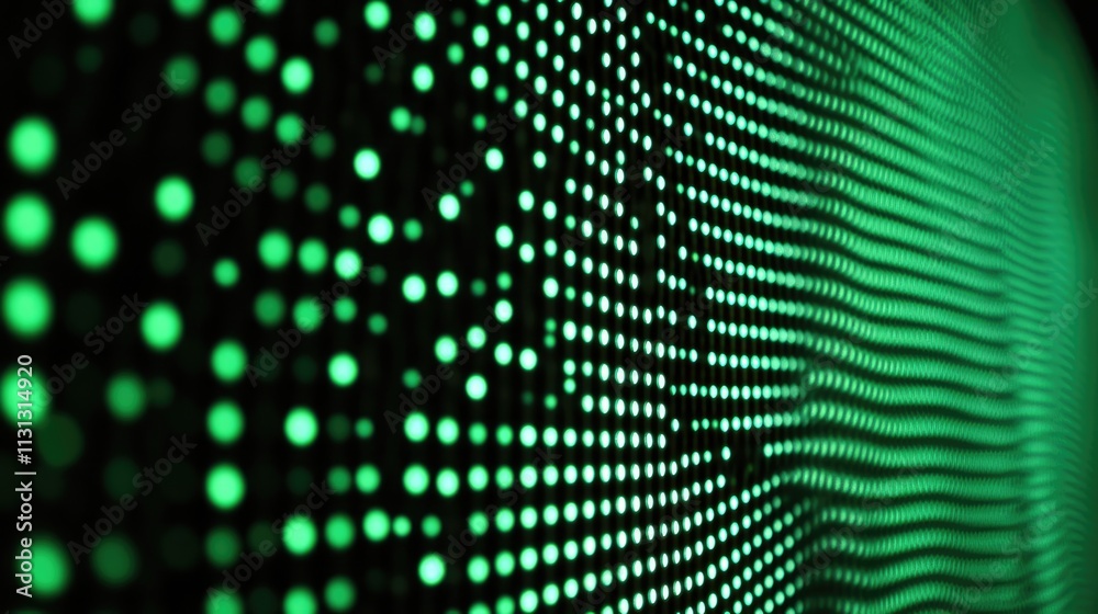 Poster green digital connection dots creating a technology background with vibrant color gradients and smoo