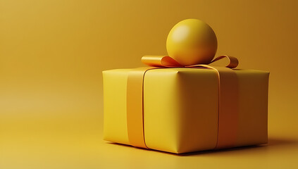 A small yellow ball is placed inside a gift or could also represent an unexpected surprise concept._00003_