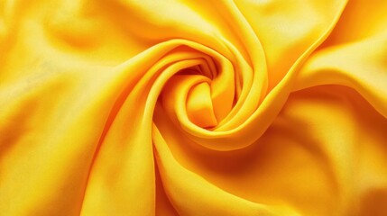 Obraz premium Satin fabric texture in vibrant yellow showcasing elegant folds and draperies ideal for garment design and upholstery backgrounds.