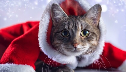 Cat in Santa Outfit