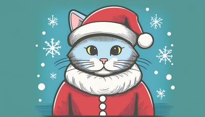 Cat in Santa Outfit
