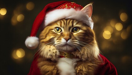 Cat in Santa Outfit