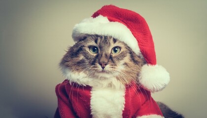 Cat in Santa Outfit