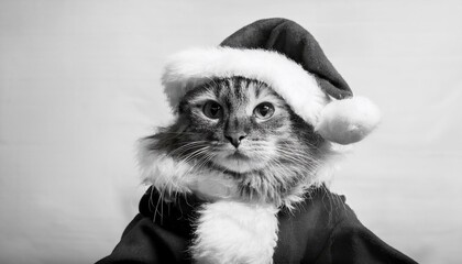 Cat in Santa Outfit