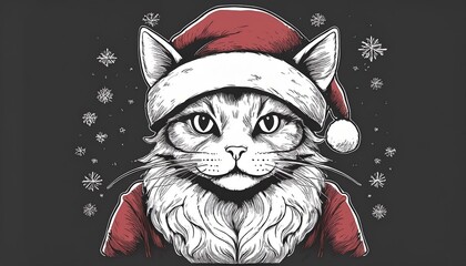 Cat in Santa Outfit