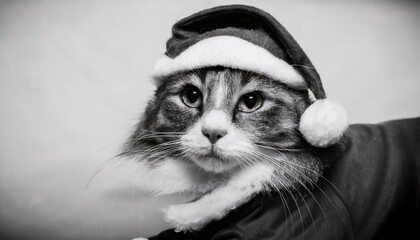 Cat in Santa Outfit
