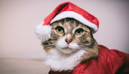 Cat in Santa Outfit