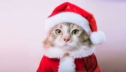Cat in Santa Outfit