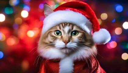 Cat in Santa Outfit