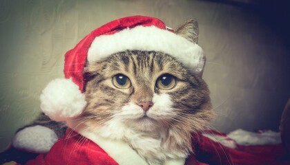 Cat in Santa Outfit