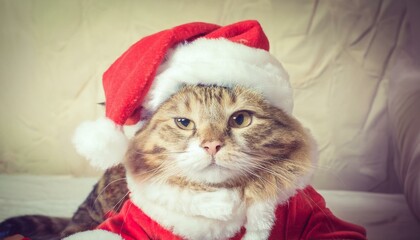 Cat in Santa Outfit