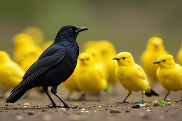 Fototapeta premium yellow and black bird