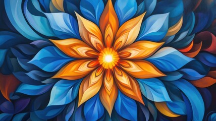 Fototapeta premium Creative concept close-up of vibrant floral design in digital abstract art