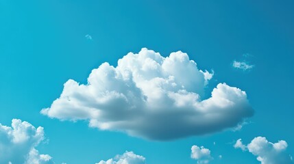 Digital Cloud Storage Concept with Blue Sky and White Clouds Representing Data Backup and Online Security Solutions