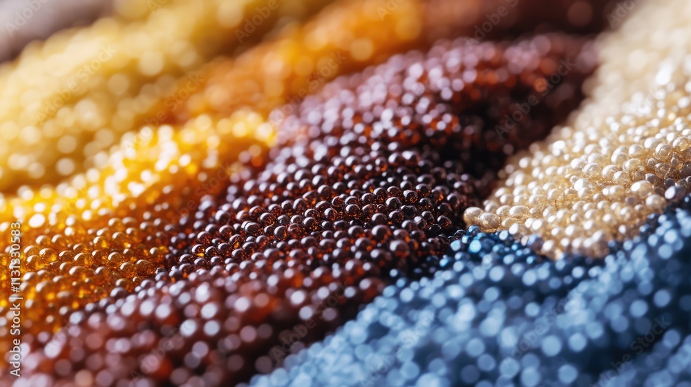 Poster vibrant close-up of assorted colorful beads showcasing texture and variety for creative projects and