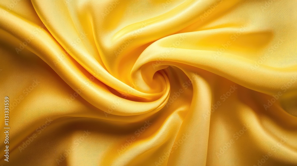 Poster Elegant close-up of smooth yellow fabric texture showcasing softness and vibrant color ideal for backgrounds and design projects.