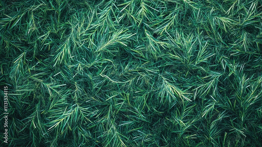 Poster closeup view of textured green branches creating a festive christmas tree background for holiday-the