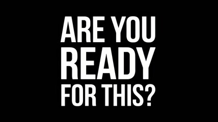 Bold ARE YOU READY? and IS THIS RACE? text design