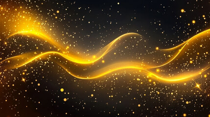Luxury gold wave background on black background