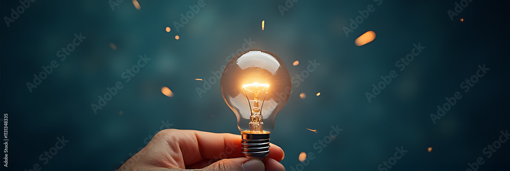 Poster a business can benefit from a creative new idea that sparks innovation like a burst of energy from a