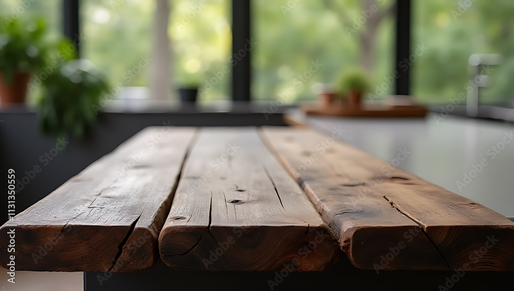Aufkleber a beautiful dark wood texture is featured in an abstract design on a blurred counter island near a g