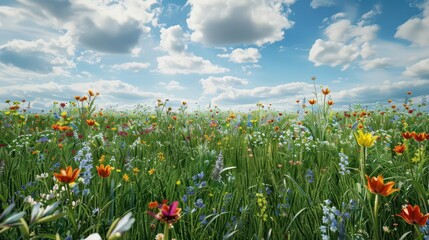 Obraz premium Tranquil Meadow. Serene nature scene concept