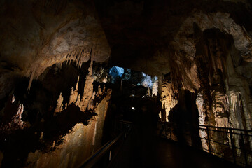 The immense Frasassi caves in Italy, a world heritage site seen in 2024 in Marche region 