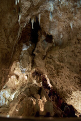 The immense Frasassi caves in Italy, a world heritage site seen in 2024 in Marche region 