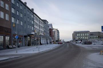 Obraz premium November 12, 2024. Skyline of New Kiruna in Sweden, Lapland.