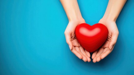Obraz premium A visual demonstration of care and support for heart health.